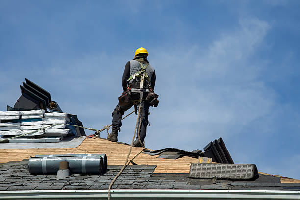 Professional Gutter Installation technician working in Fall City, WA